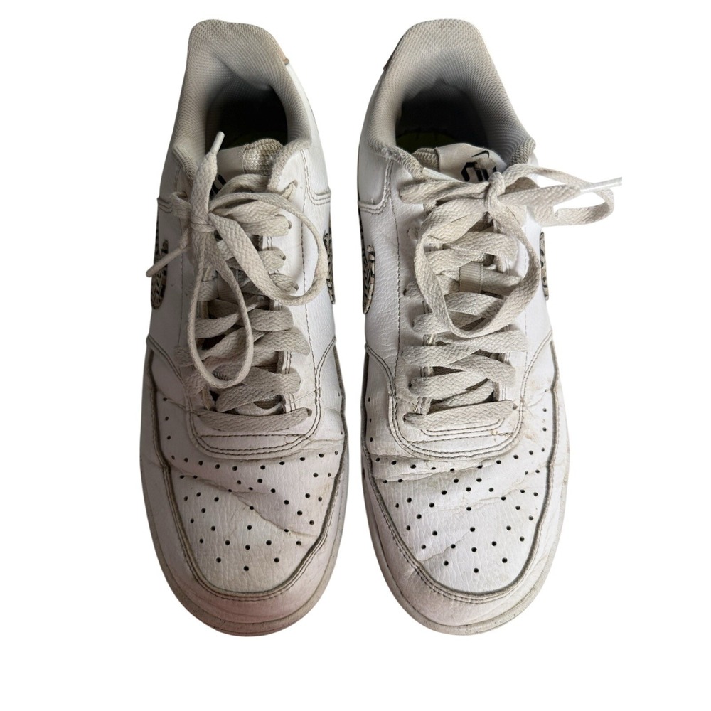NIKE Womens Court Vision Low Size 11 White Leopard print swoosh DD9665-100 Shoes - Picture 3 of 7